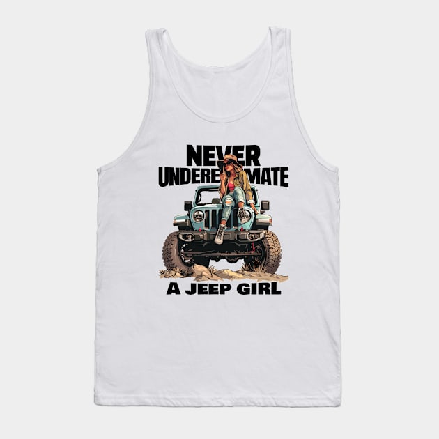 Never underestimate a jeep girl Tank Top by mksjr